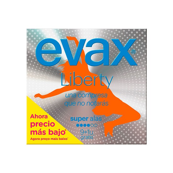 Evax compresas liberty super alas 9+1 uds