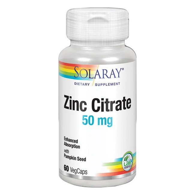 Solaray zinc citrate 50mg 60cápsulas