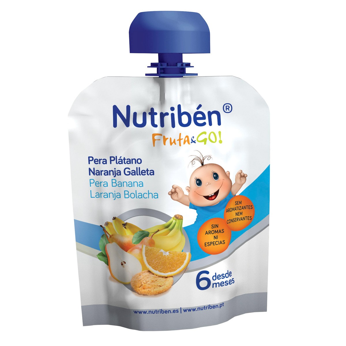 Nutribén fruta and go! Pera, plátano y naranja 23ml