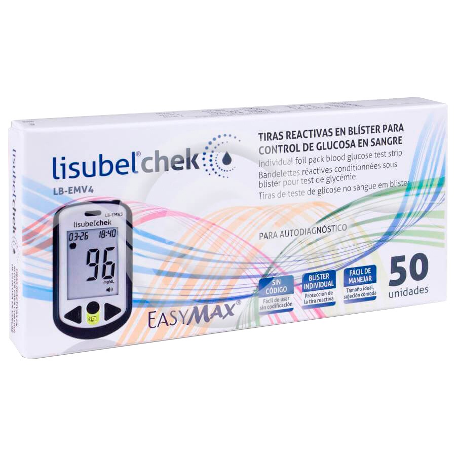 Lisubel tiras reactivas chek lb-emv4 50 u