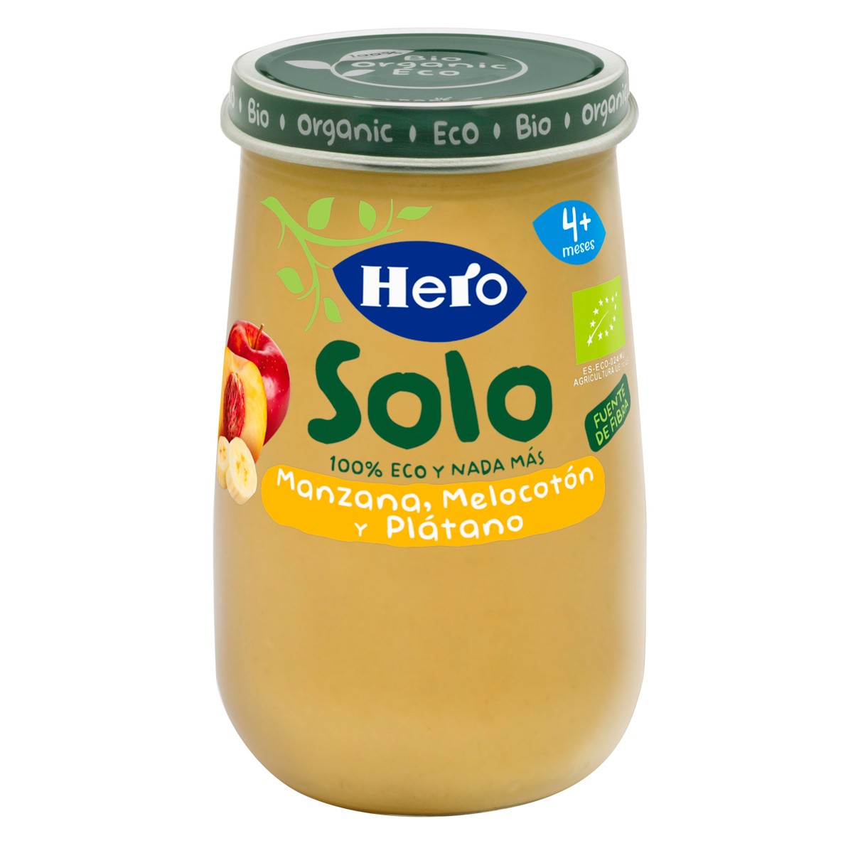 Hero tarrito eco manzana, melocotón y plátano 190g