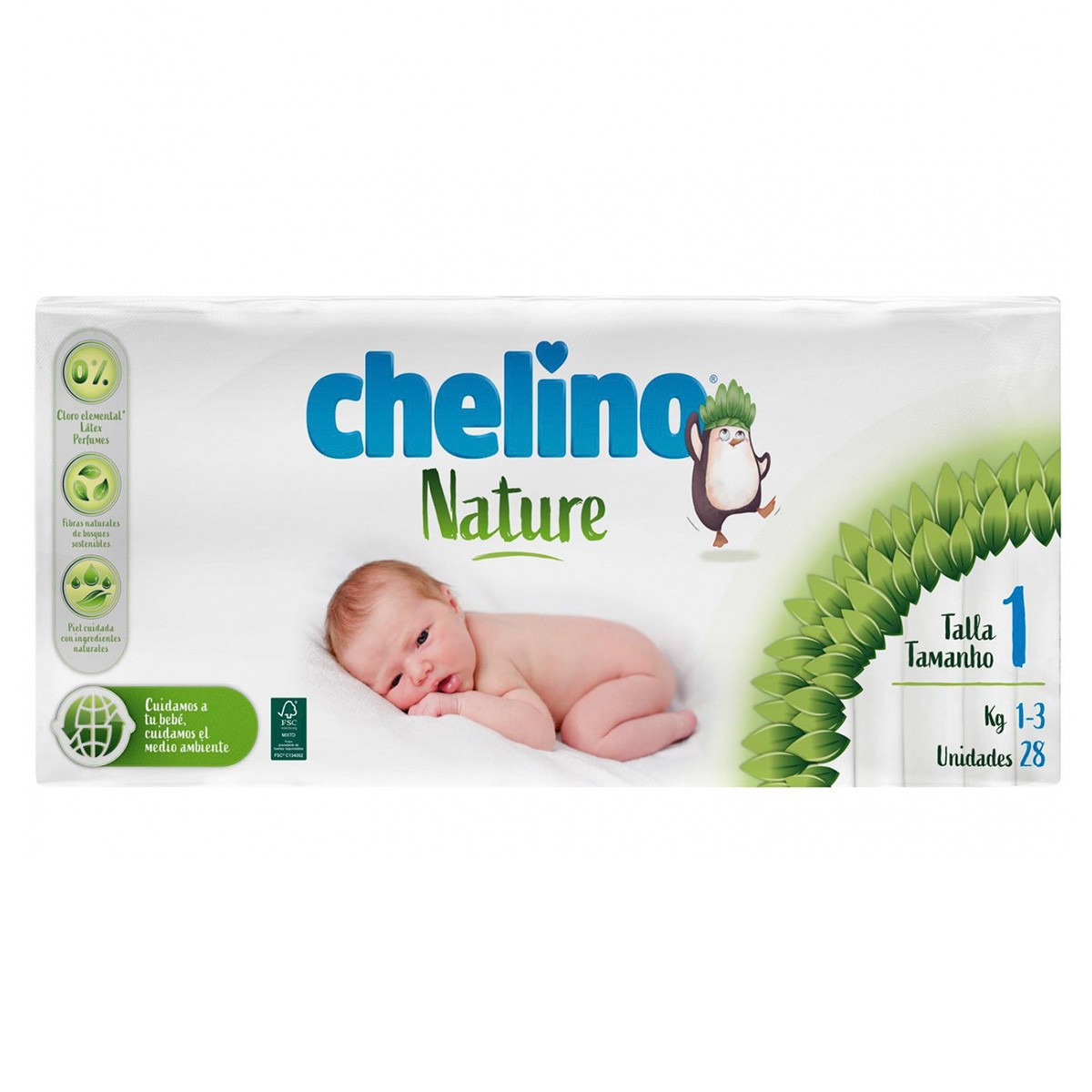 Chelino Nature pañal talla 1 28u

