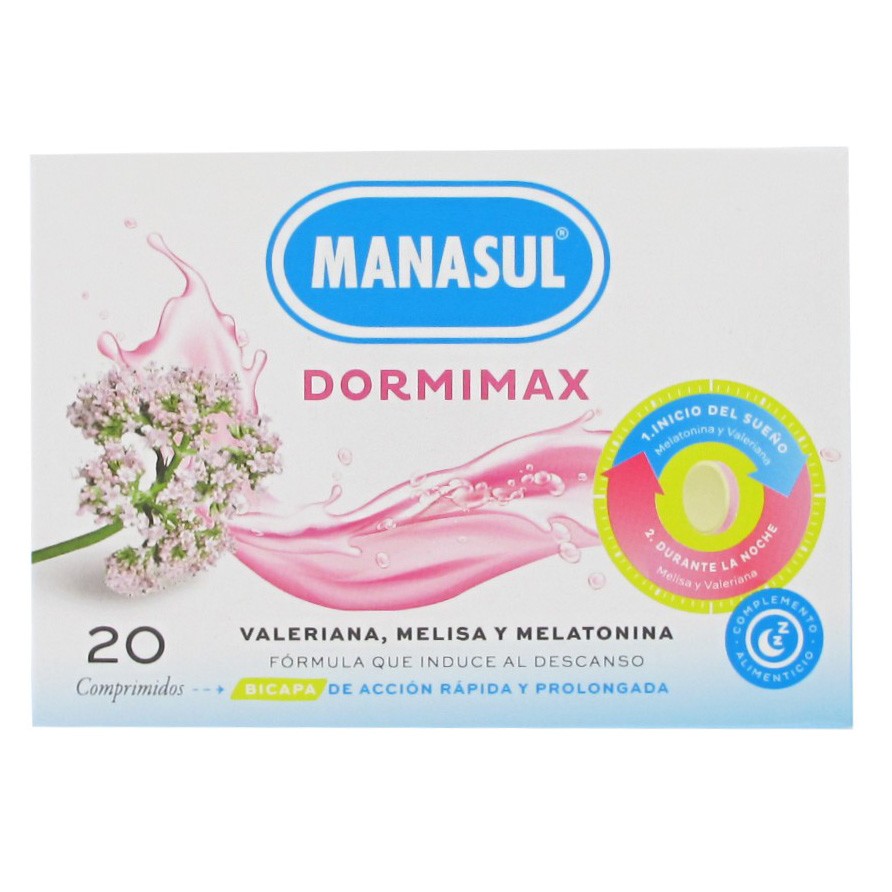 Manasul Dormimax con melatonina 20 tabletas