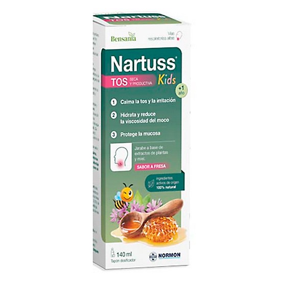 Normon jarabe para niños Bensania Nartuss Kids Tos Seca 150ml