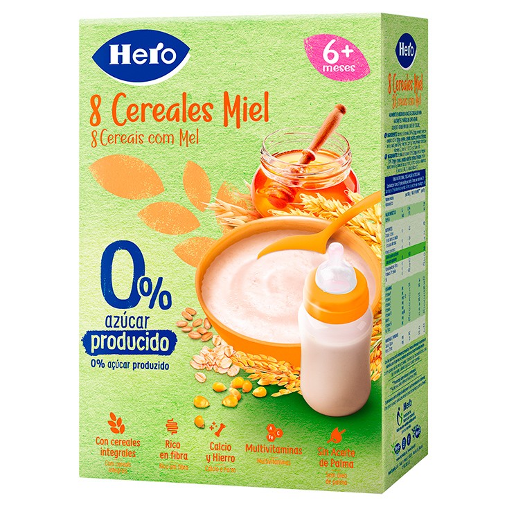 Hero Baby 8 Cereales papilla de miel 340g