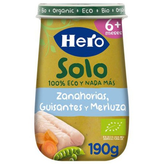 Hero Baby Solo zanahoria guisantes y merluza 190g